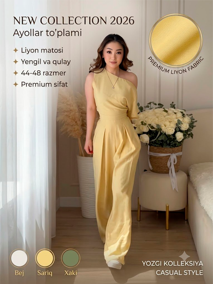 Ayollar uchun yozgi yengil "Liyon" matoli to‘plamlar b8q550d 14819