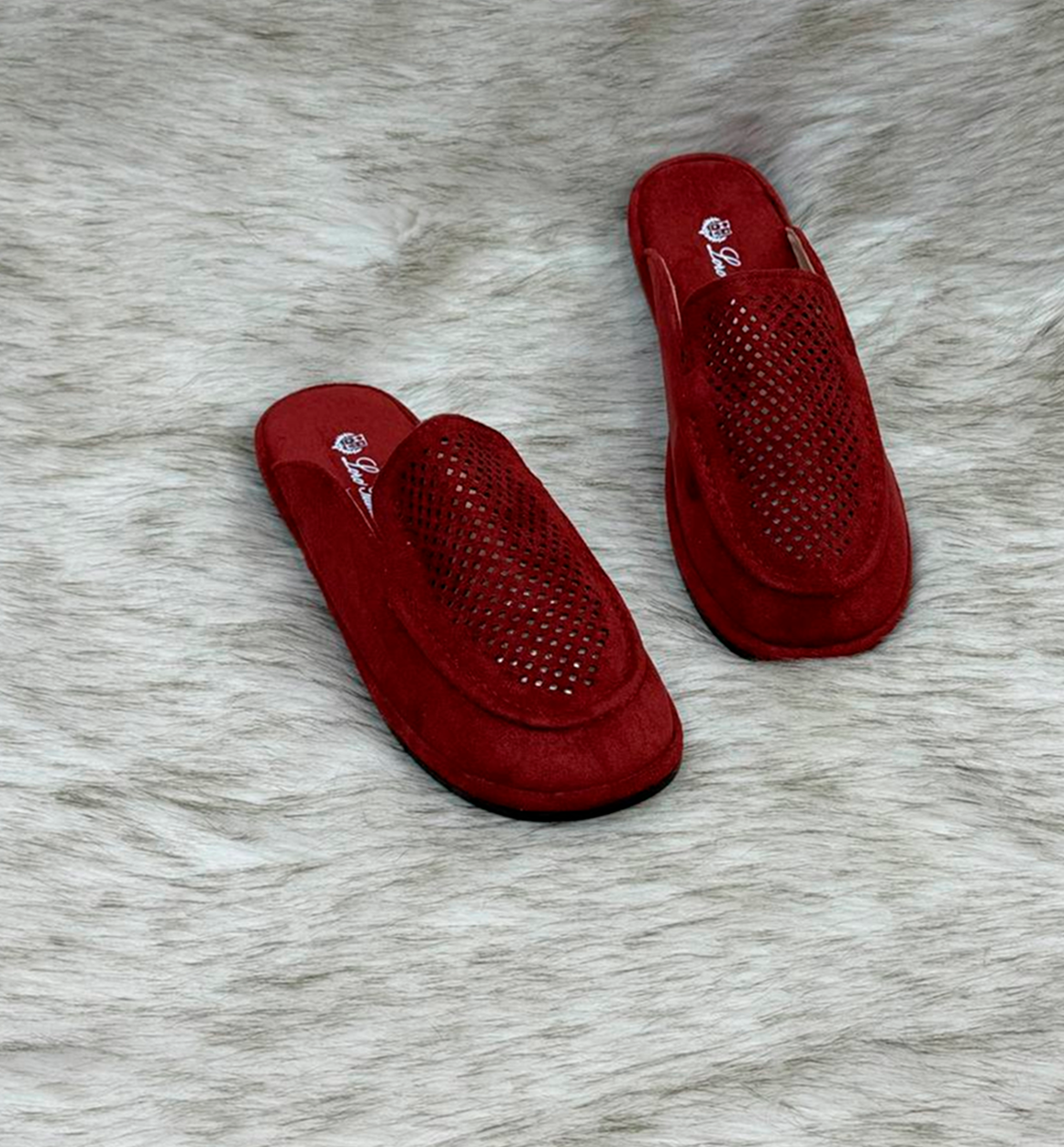 Zamshli perforatsiyali ayollar mules oyoq kiyimi b2q3b703/6d