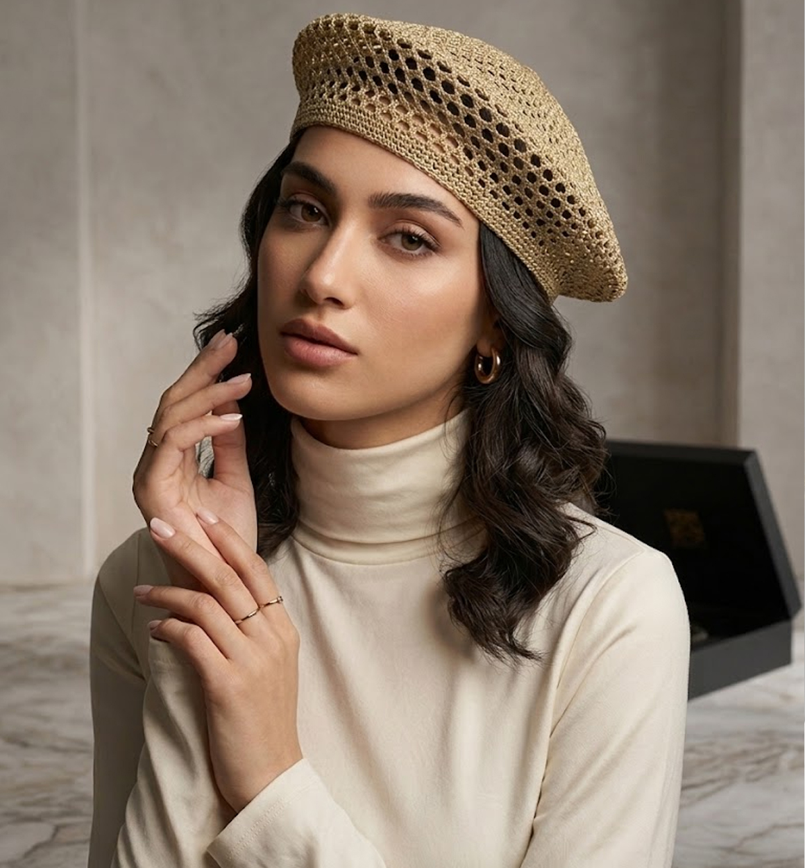 Ayollar uchun beret shapka ascq03d