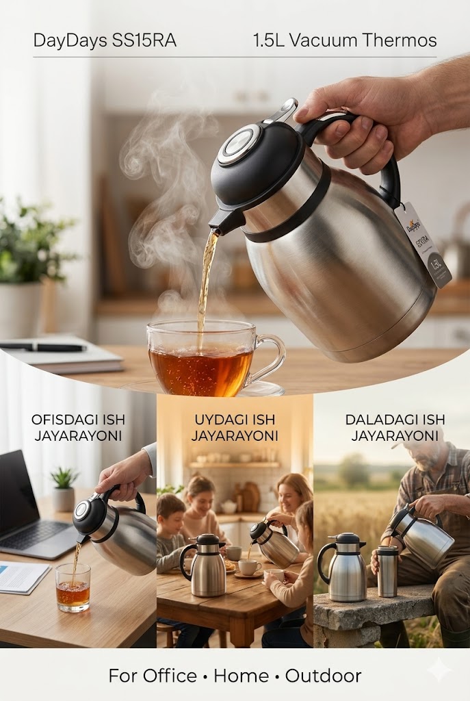 Vakuum termos — 1.5 litr | DayDays SS15RA Вакуум термос — 1.5 литр | DayDays SS15RA c1q707d