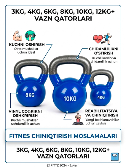 Professional sport kettlebelli (girya) – 4 kg dan 24 kg gacha  16814