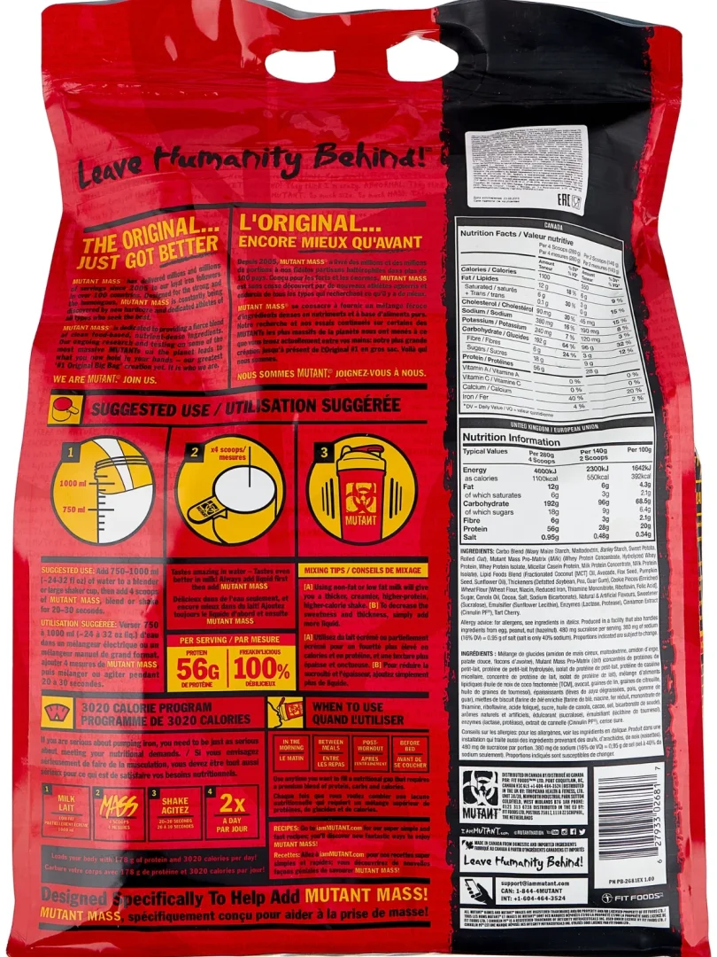 Mutant Mass The Original Muscle Mass Gainer 6.8 kg (15 LB)  17428