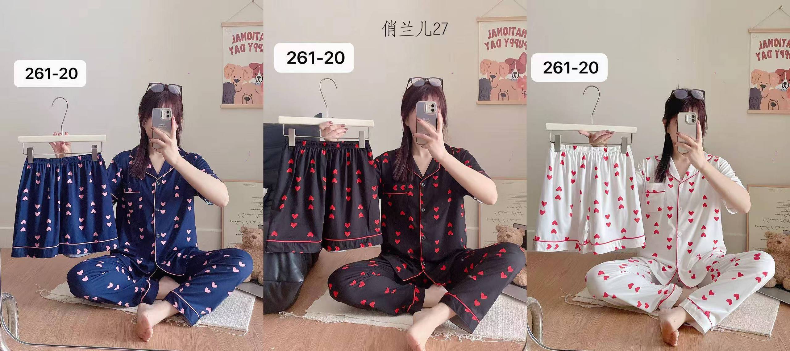 AYOLLAR UCHUN UCH QISMLIK YENGIL YORIQ PIJAMA b1q3b54d