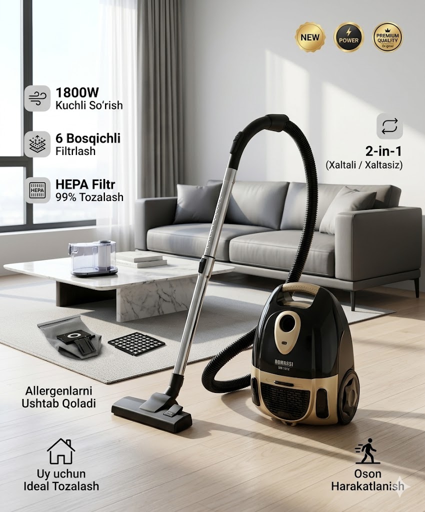 DOMASSI DM-7012 — 1800W Quvvatli Changyutgich  DOMASSI DM-7012 — 1800W Қувватли Чангютгич c1q47d