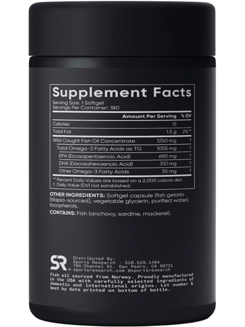 Sports Research Triple Strength Omega-3 Fish Oil 1250mg  17536