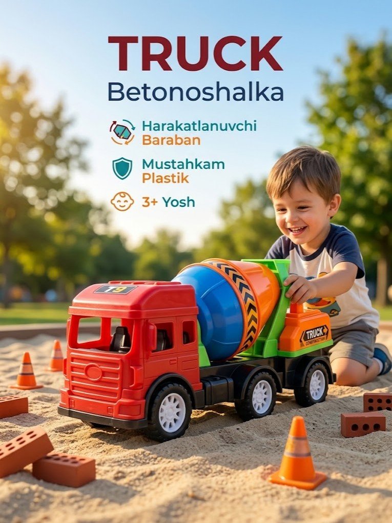 Bolalar uchun betonoshalka mashinasi o'yinchoq — katta o'lchamli "Truck"  g120d   17821