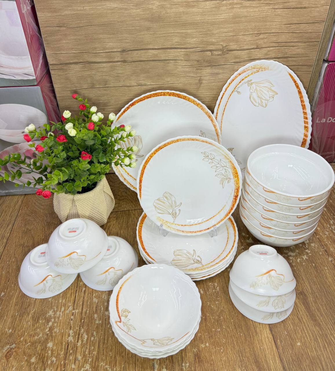 LA DOLCE 6 kishilik chinni idishlar to‘plami – 24 PCS ac5q267d