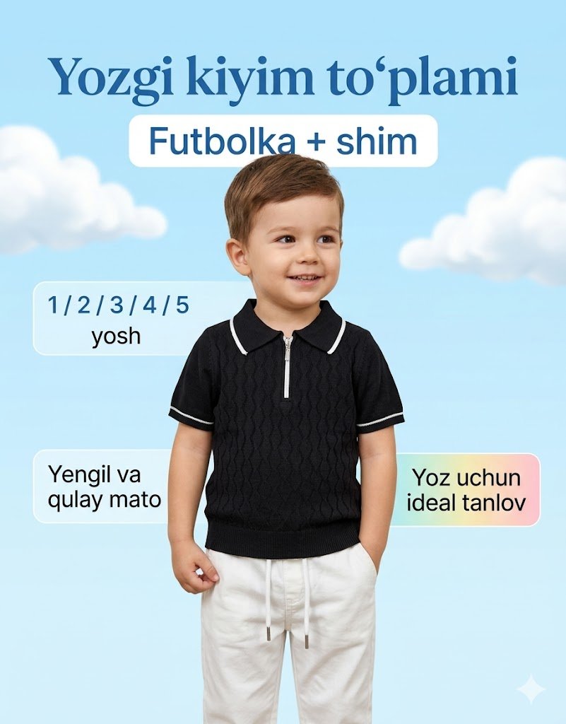 Bolalar uchun yozgi kiyimlar to'plami b1q690d