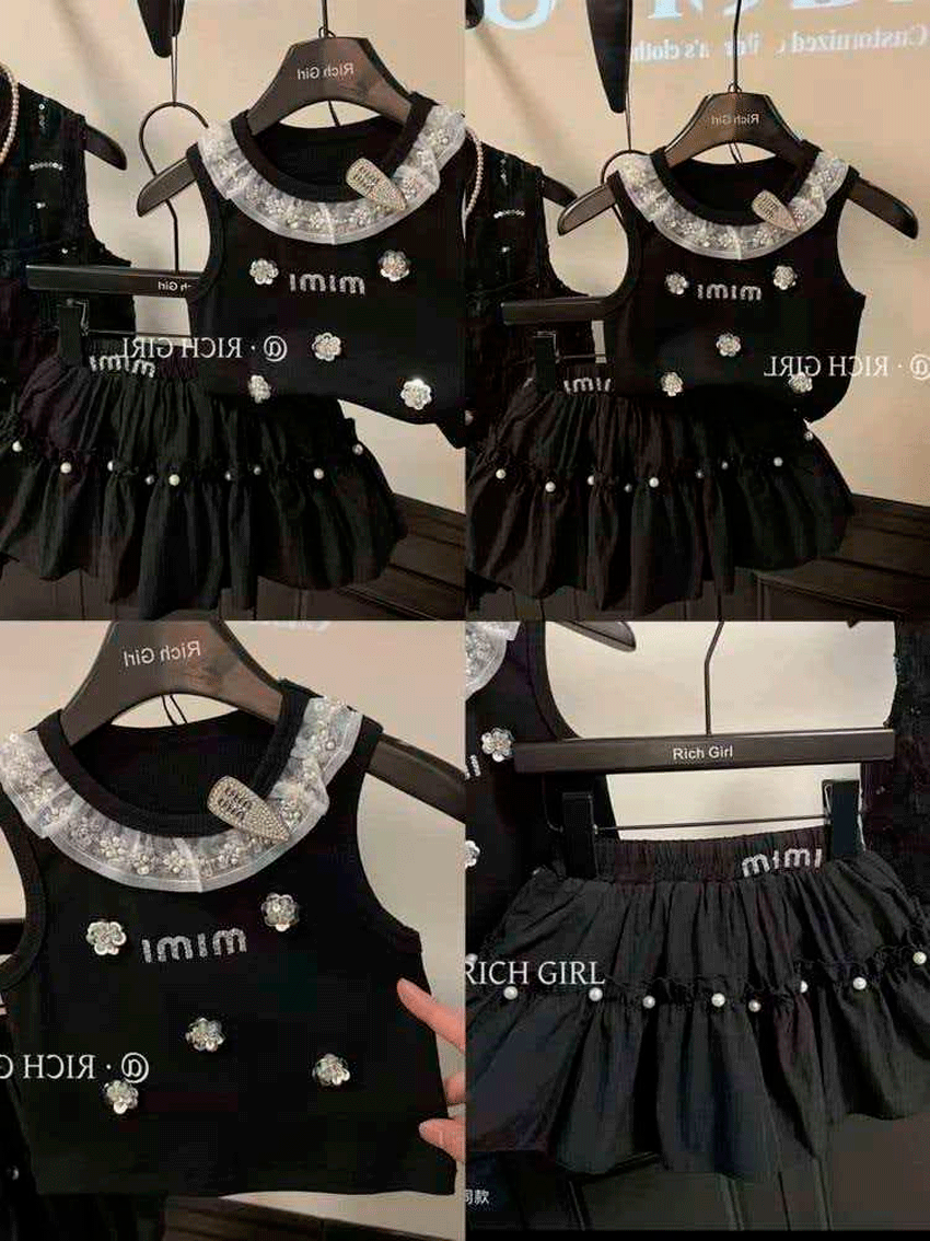 QIZLAR UCHUN YOZGI KIYIM TO‘PLAMI (YENGSIZ TOP + YUBKA) b0q1b731d