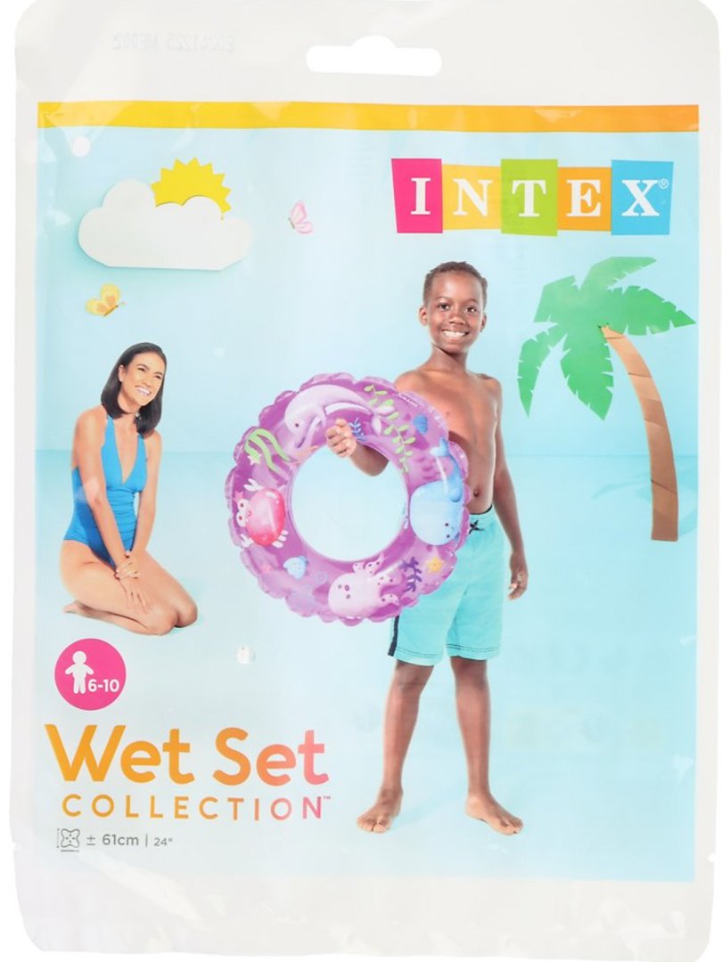 Intex 59242 Nafas oldiradigan shaffof krug 61 sm — 3 dizayn: Dinozavrlar, Suv parisi, Dengiz plyaji, 6–10 yosh  14628