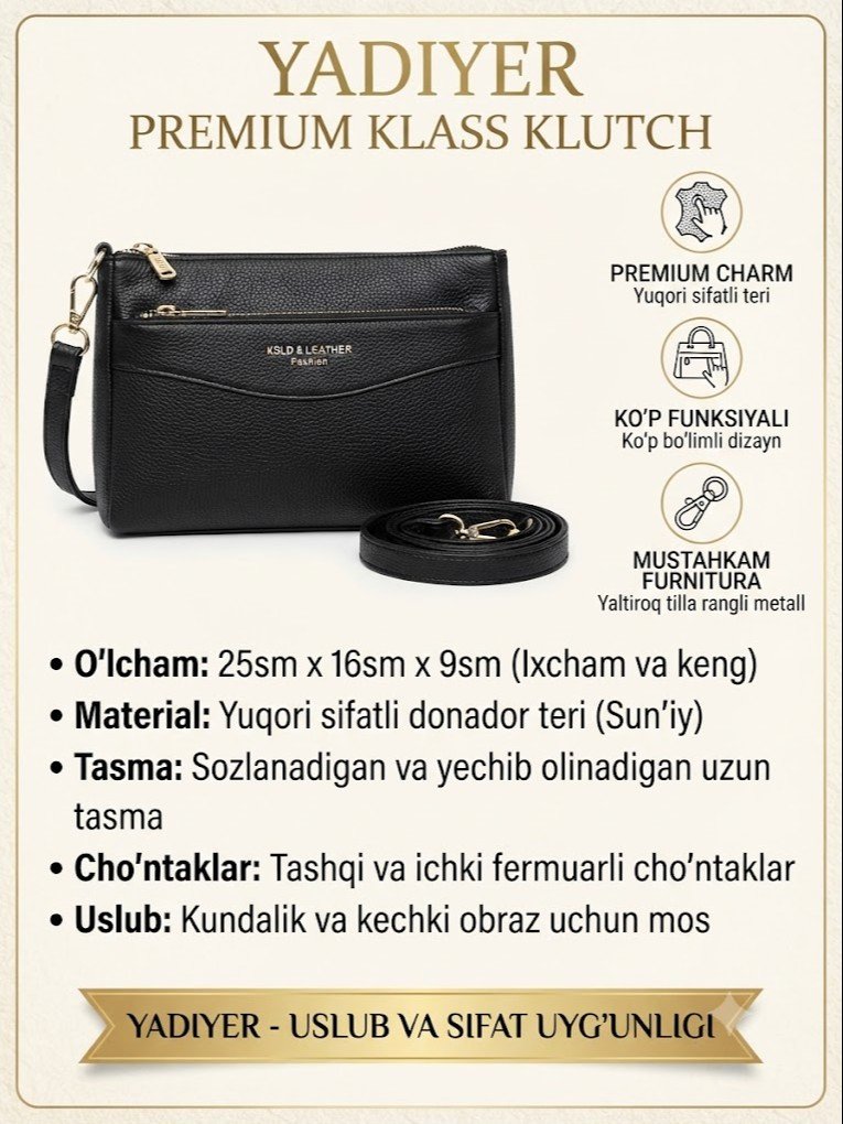 YADIYER Premium Klass Klutch – Nafosat va Funksionallik  17263