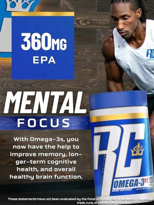 Yurak, miya va mushaklar tiklanishi uchun Ronnie Coleman Omega-3 XS (120 kapsula)!  18317