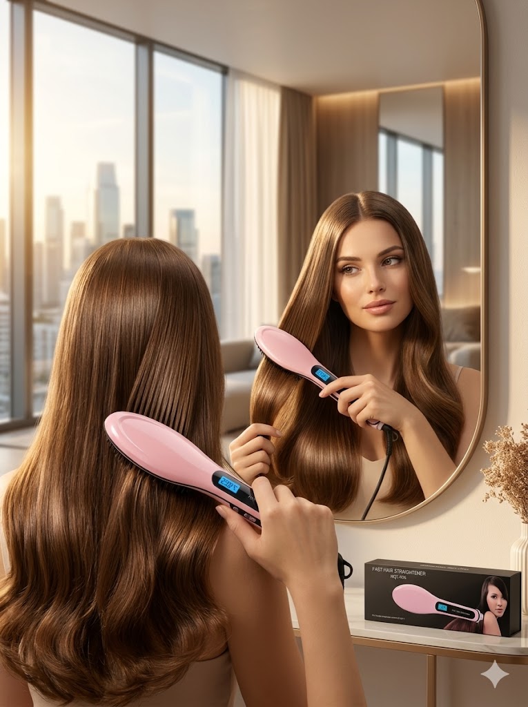 Fast Hair Straightener HQT-906 — Professional Soch Tekislovchi Cho'tka al
