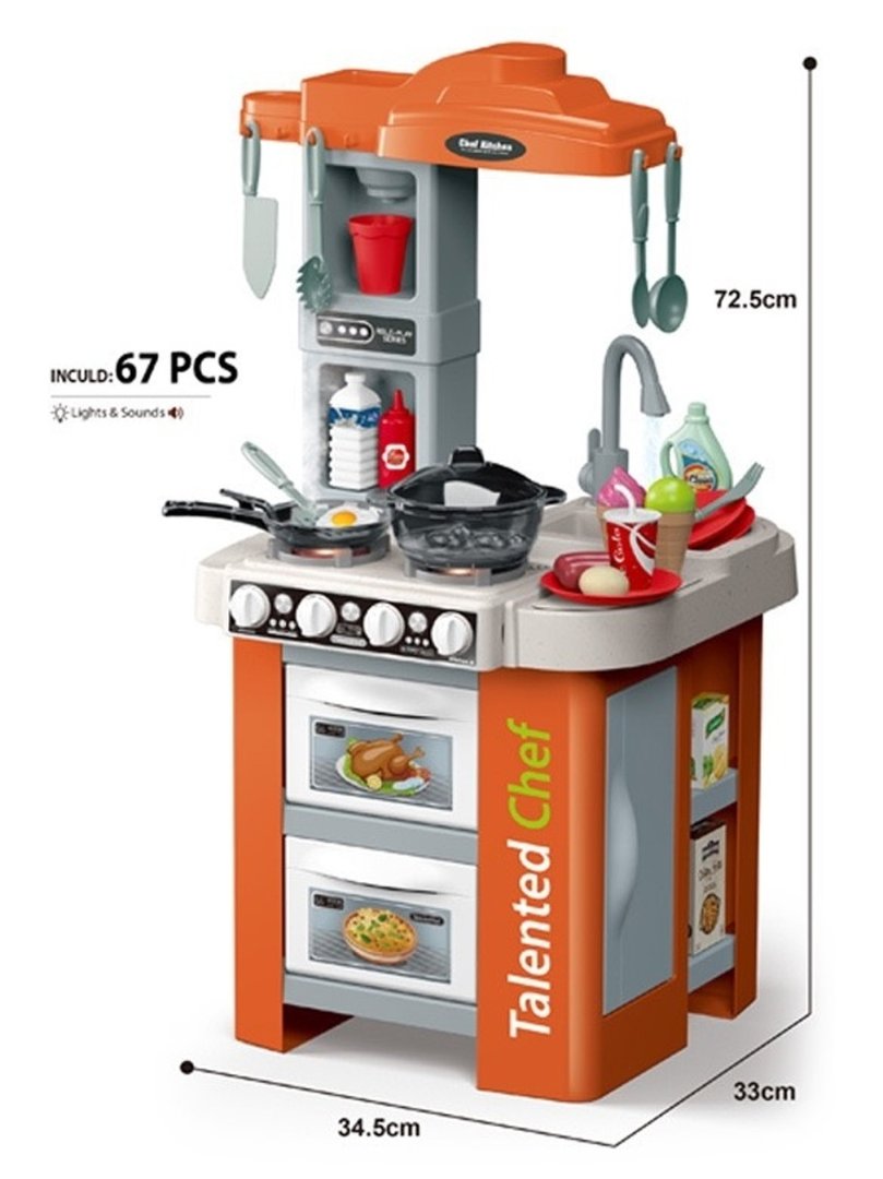 Interaktiv Bolalar Oshxonasi — KITCHEN CHEF (Ko'k/Kulrang) g73d
