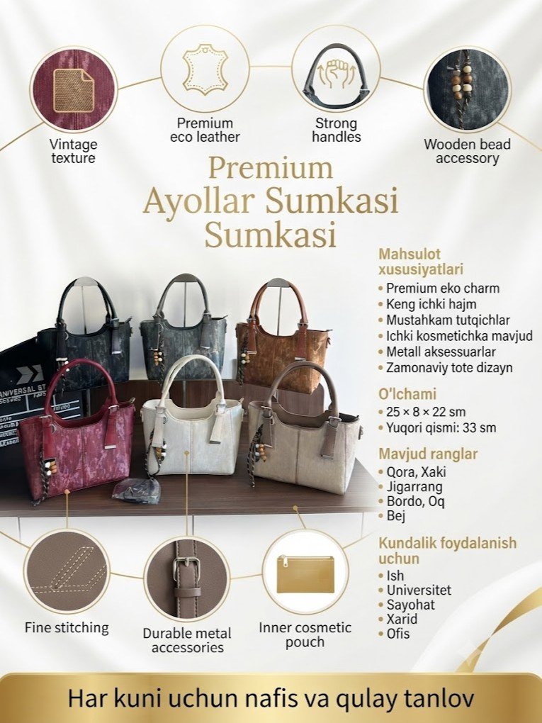Ayollar uchun premium sumka — Model 2582  a1q3b37d