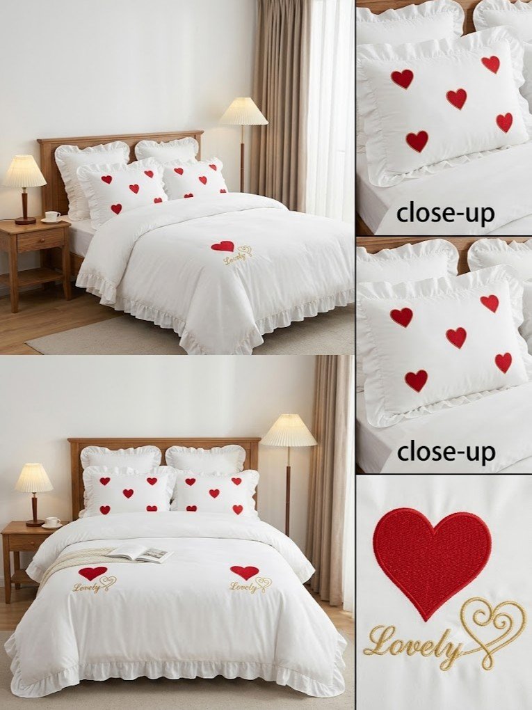 Yozgi ko'rpa — Vishivkali karavot to'plami (Queen size, 3 predmetli)   a5aq13d   17319
