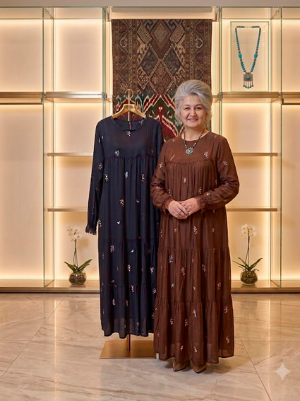 Ayollar uchun belmando ko'ylak — gul naqshli, o'lcham 50-60  15229