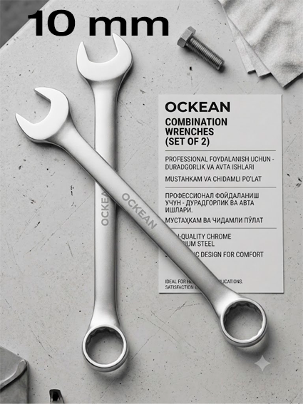 OCKEAN Kombinatsiyalangan Kalitlar  10 mm– Professional Yechim  15321