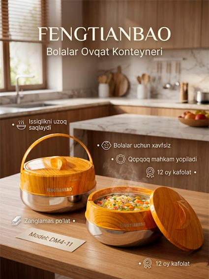 Fengtianbao — Bolalar Ovqat Konteyneri | Model: DM4-11 c1q47d14345