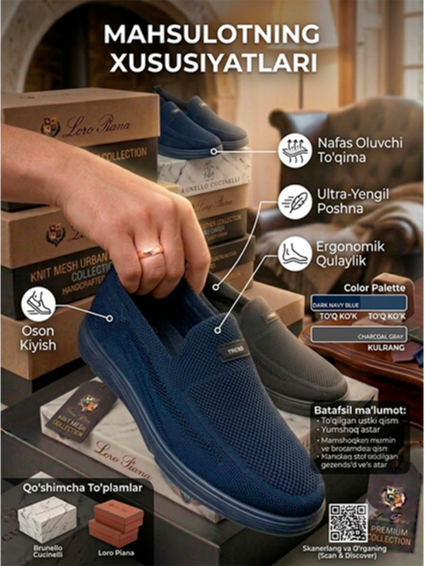 Trend Premium Knit Mesh Urban Loafers (China) 17729 b.0q.707d