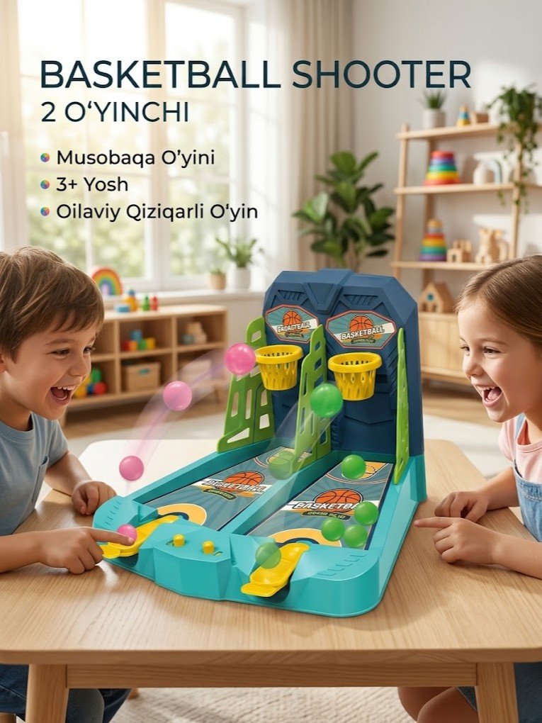 Bolalar uchun ikki kishilik stol-basketbol o'yini — "Basketball Shooter"  g120d  17820