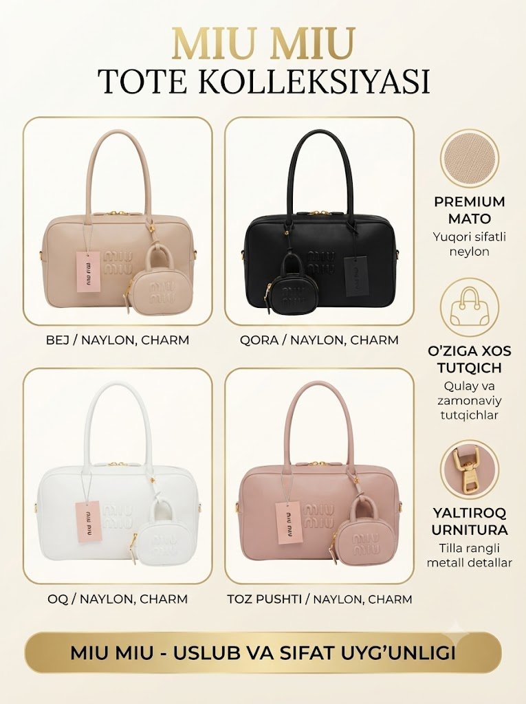MIU MIU Premium Neylon Sumka – Zamonaviy Uslub va Funksionallik  17262
