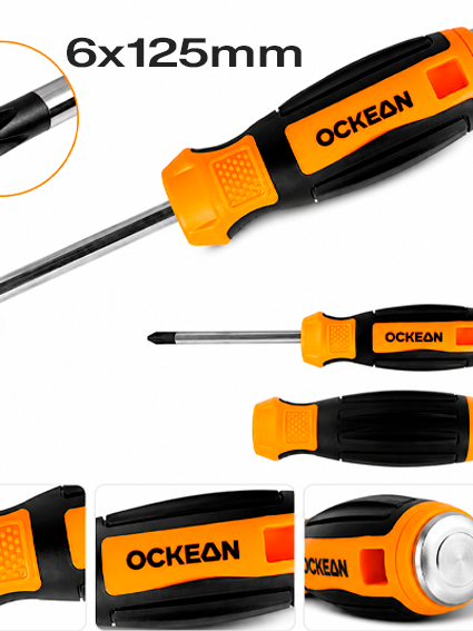 OCKEAN krestsimon tornavida  6x125  300089  – mustahkam va qulay qo‘l asbobi  15075