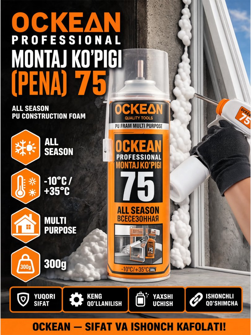 OCKEAN Professional Montaj Ko‘pigi (Pena) 75  300 g   15430