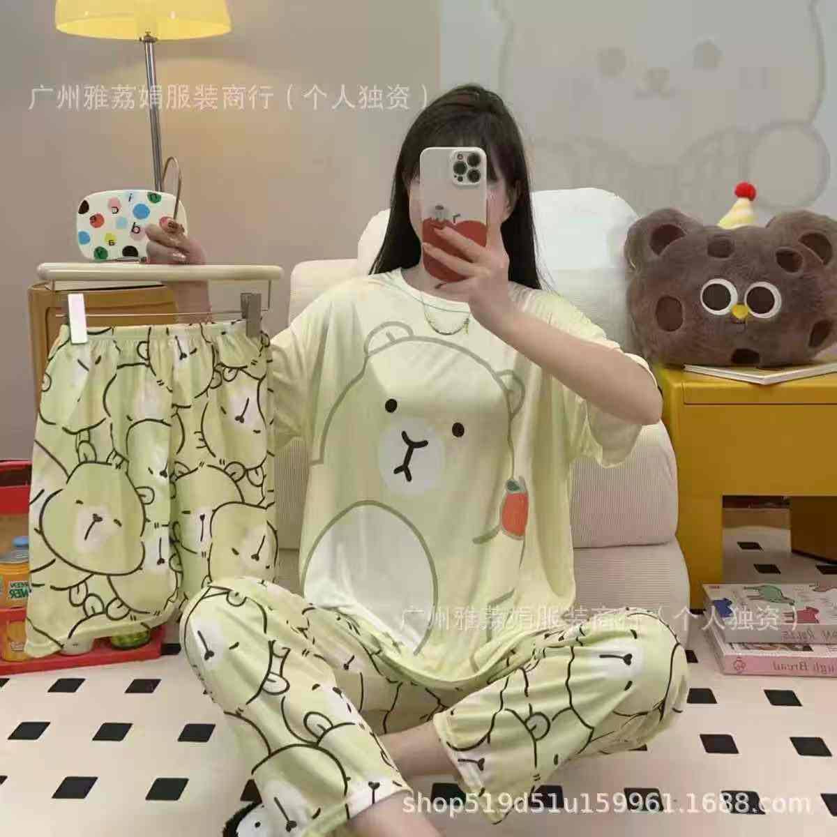 AYOLLAR UCHUN 3V1 PIJAMA (BAMBUK MATODAN)