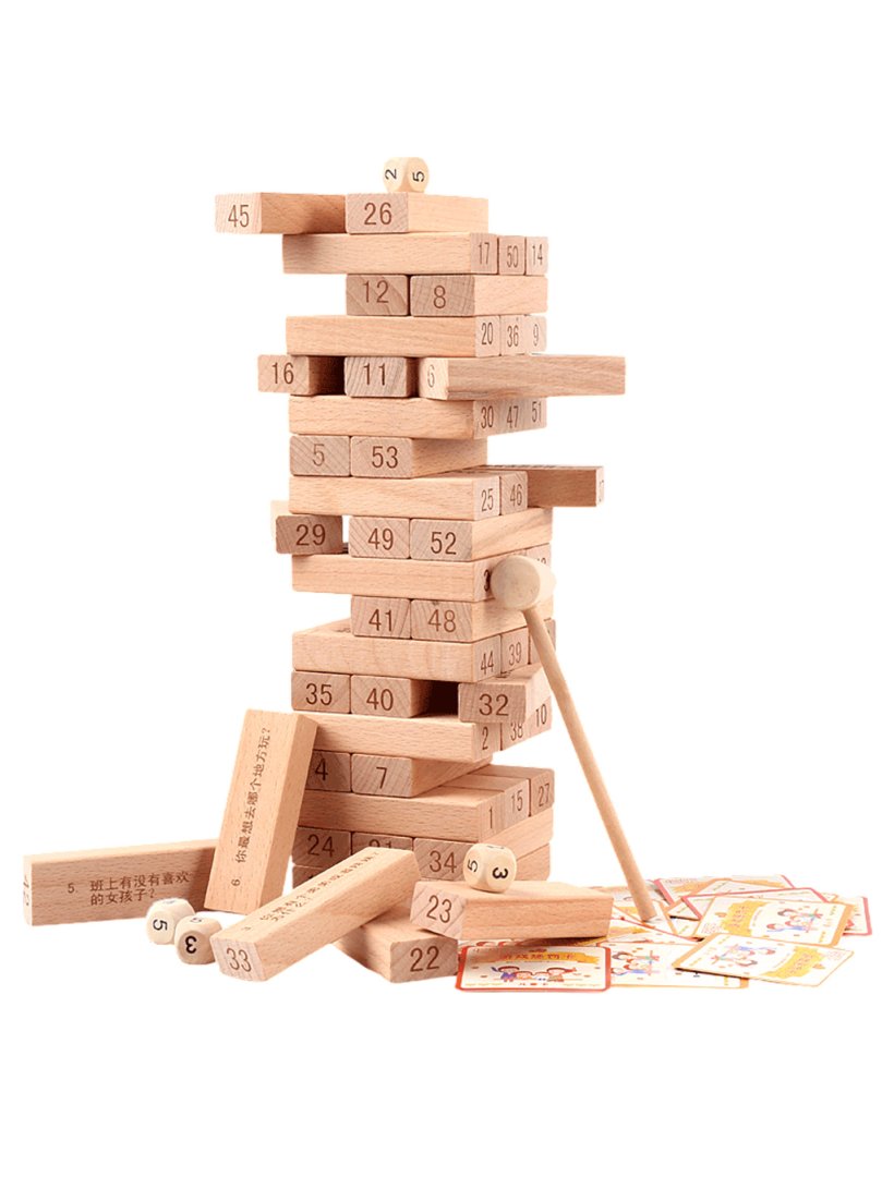 Jenga — Yog'och Minora Stol O'yini g73d