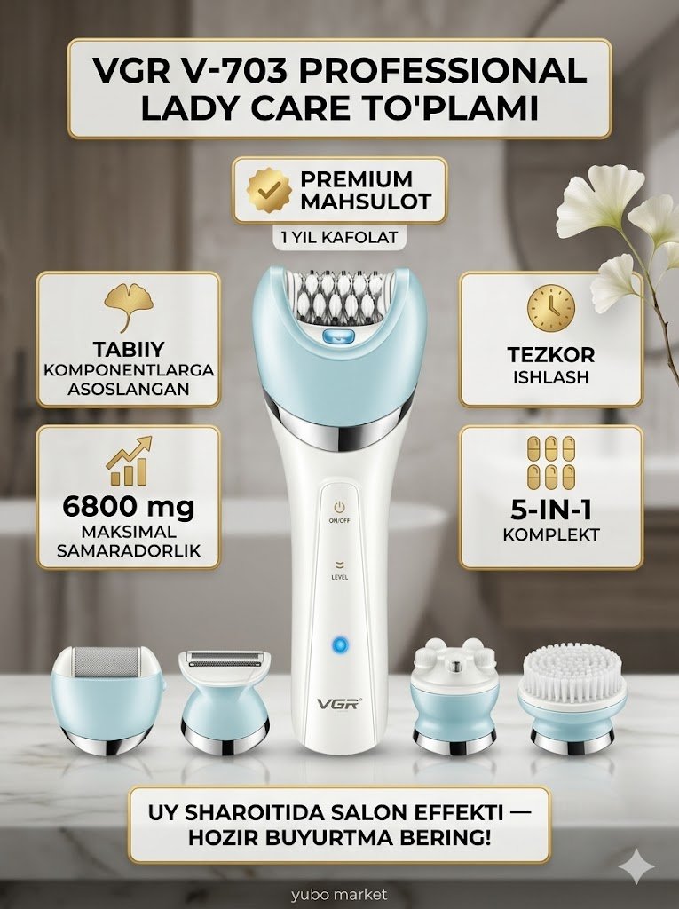 VGR SIMSIZ EPILATOR APARAT (5 NASADKALI) b1q2b703/7d