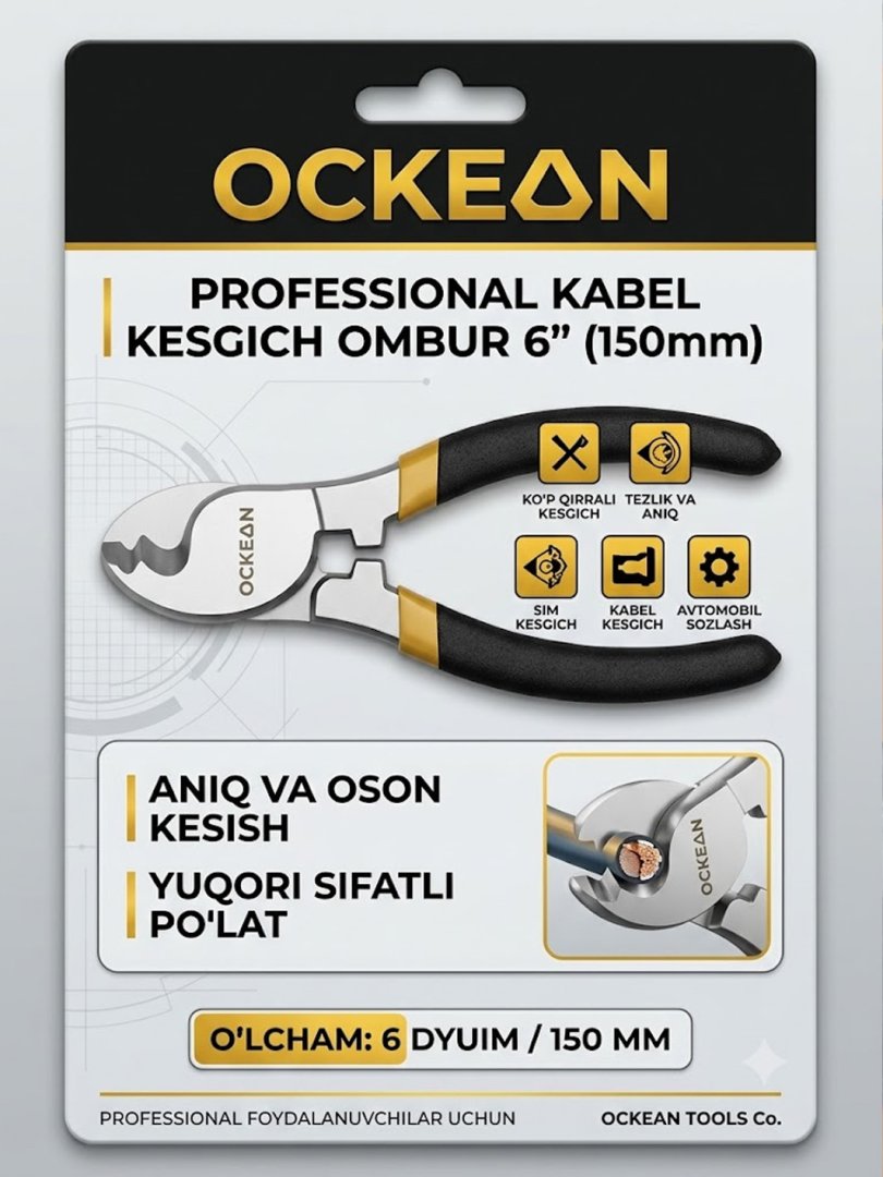 Kabel kesgich ombur 6 – sim va kabellarni aniq hamda oson kesish uchun professional asbob   16182