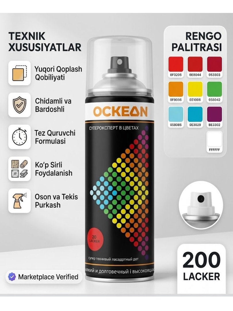 OCKEAN professional ayrazol bo‘yoqlari – Har qanday sirt uchun mukammal yechim!  15110