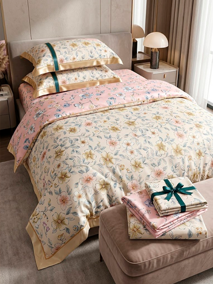 CROWN brend "Dantela" yotoq jihozlari to'plami — Gulli dizayn, model 1014S   a3b5aq13d  15882