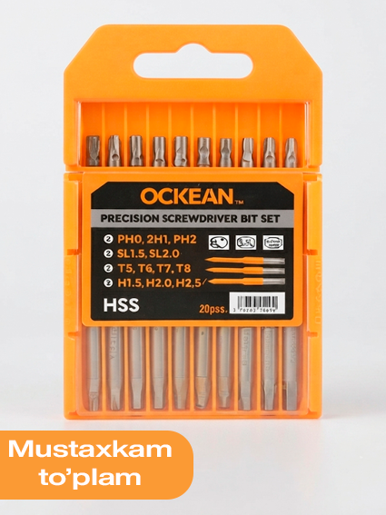 OCKEAN Precision Screwdriver Bit Set 3 – aniqlik va qulaylik uchun mo‘ljallangan tornavida uchlari to‘plami. 15699
