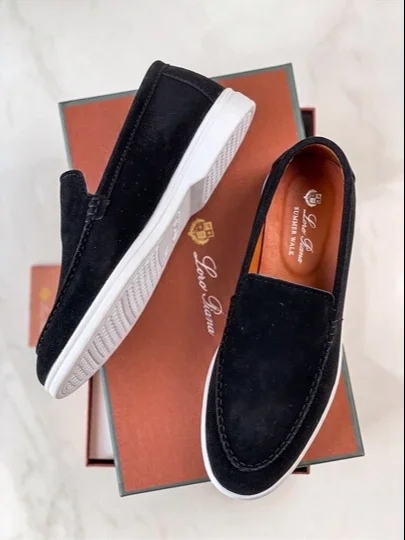 Erkaklar oyoq kiyimlari, makasima Loro Piana, loferlar, yoz va kuz uchun mokasinlar, 39-43