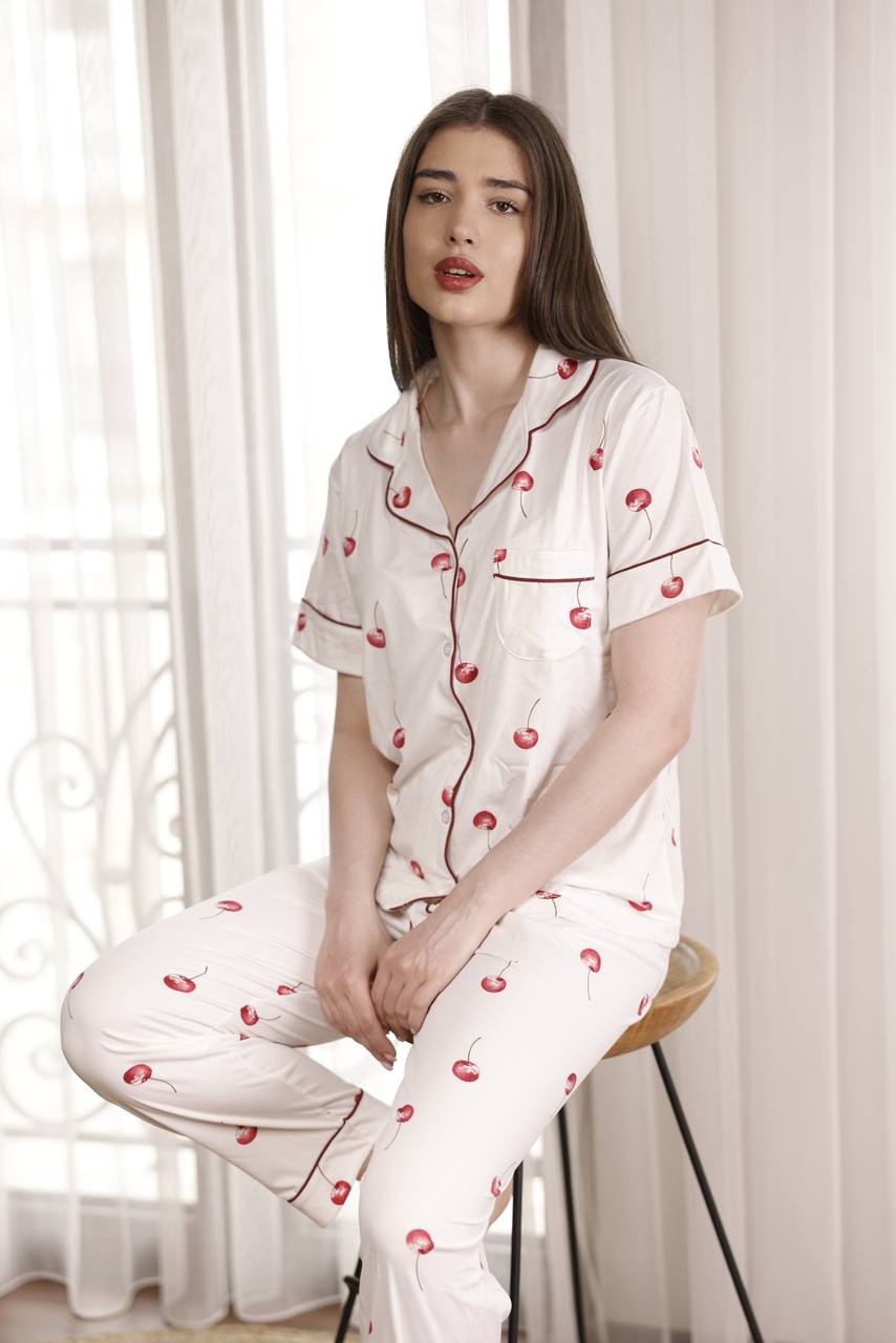 Ayollar ikki qismlik pijama to‘plami, bambuk mato b1q54d