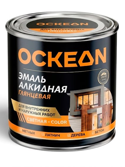 Ockean Premium Alkid Emal Bo‘yog‘i (Yaltiroq, 2.4 kg) – Ichki, tashqi va pol yuzalari uchun keng ranglar palitrasi  15753