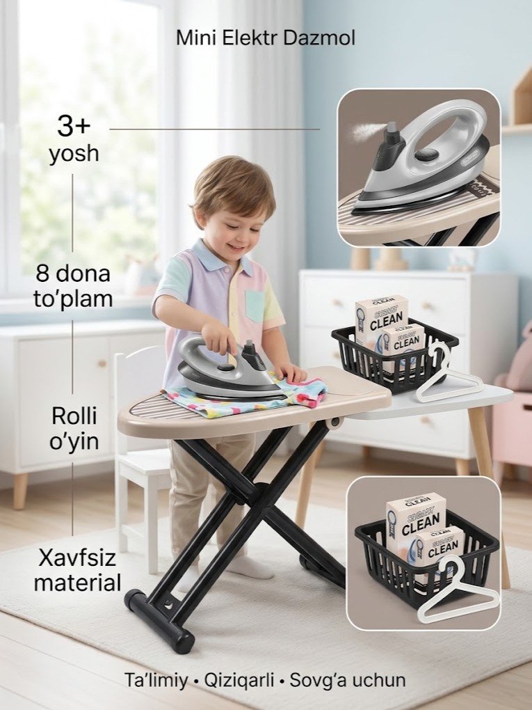 "Mini elektr dazmol" bolalar o'yin to'plami - 8 dona   g103d  17415