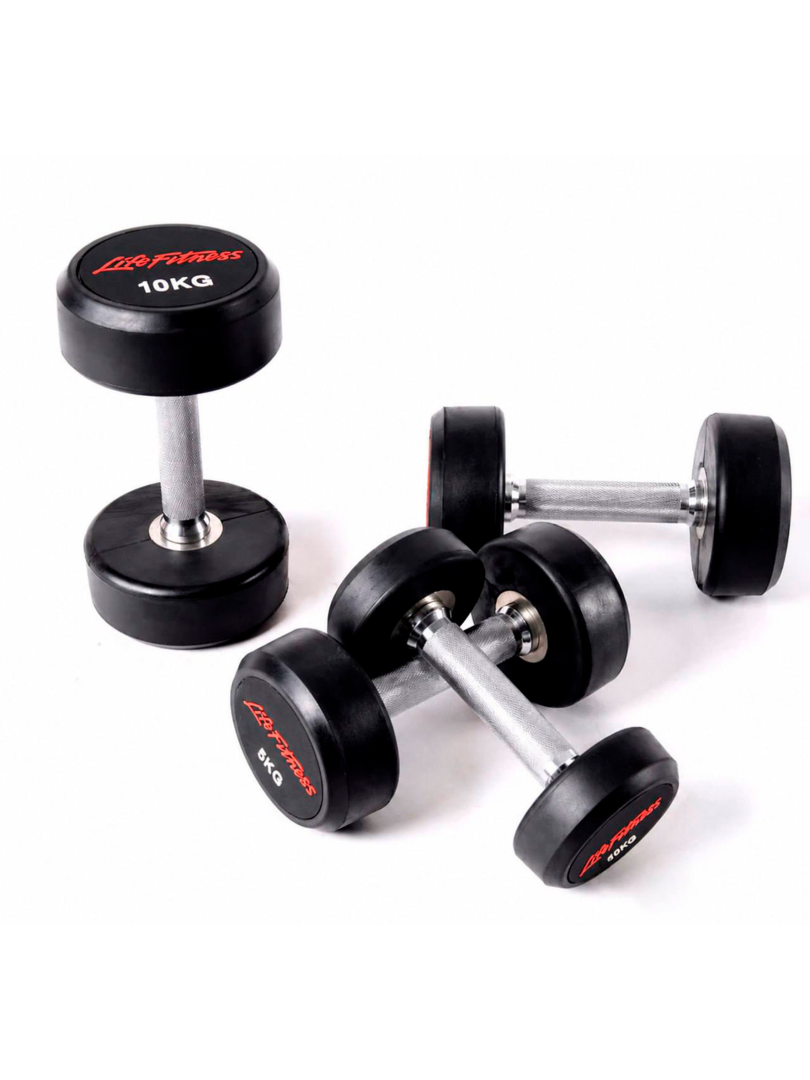 Life Fitness 10 KG Ergonomik Rezinali Gantel 16934