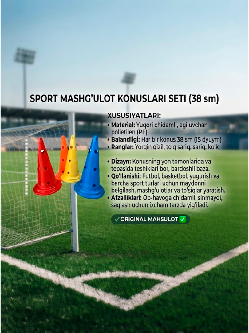 Sport Mashg'ulot Konusi – Professional Futbol va Fitness uchun (38 sm)  16882