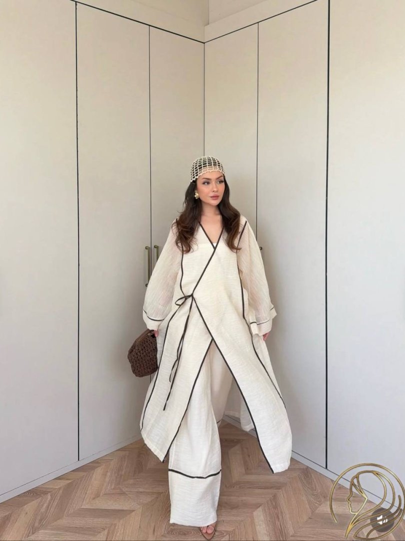 Zamonaviy ayollar dvoykasi — Abaya + shim (kimono uslubi)   b11q620d  18189