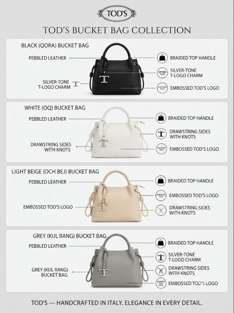 Tod's: Nafis teksturali bucket (chelaksimon) sumkasi  17200