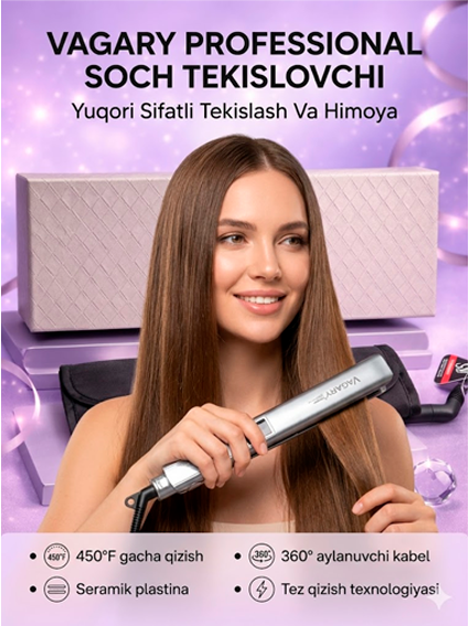 Vagary VG-3909 — Professional Soch Tekislovchi Dazmol al