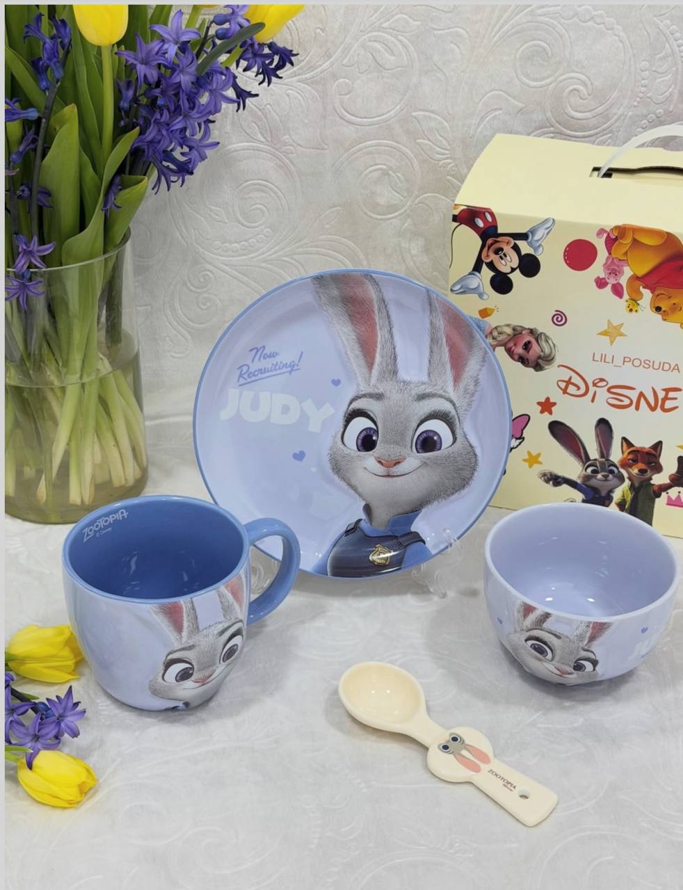 Disney Zootopia "Judy Hopps" Bolalar Idish-Tovoqlar To‘plami (5 bo‘lak)  18010  c.2q.23d