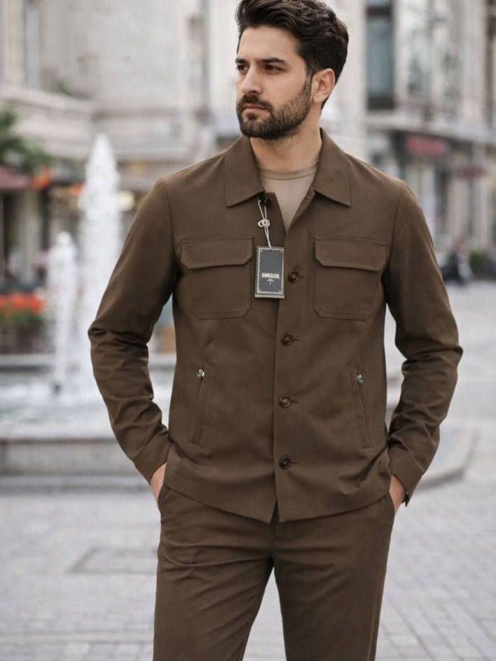 Erkaklar uchun Pol Klassika Dvoyka Barlosso | Kurtka va Shim To‘plami (Model Italiya, Razmer: M–2XL / 48–54)  18841   b.0q.2b.703d