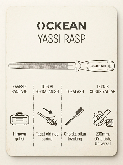 Metall uchun qo‘l egovi 06– mustahkam po‘latdan yasalgan professional silliqlash asbobi   15249