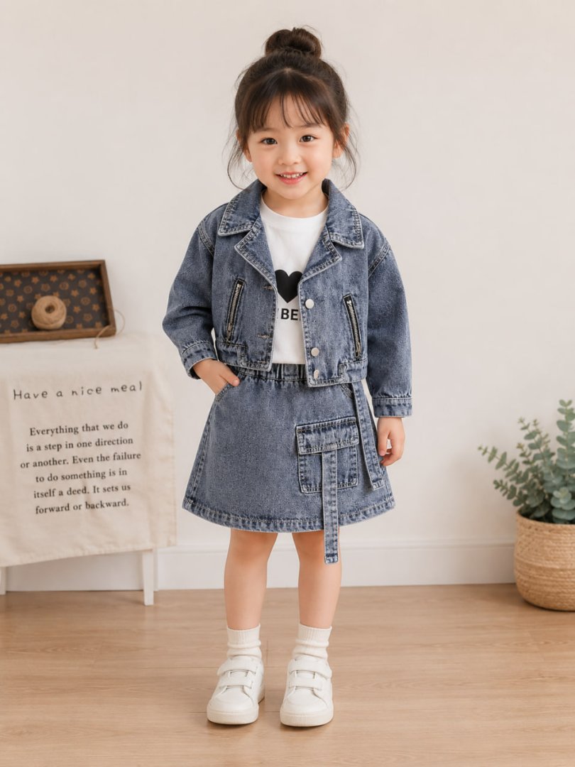 O‘g‘il va qiz bolalar uchun Polo uslubidagi sport kostyumi 16745