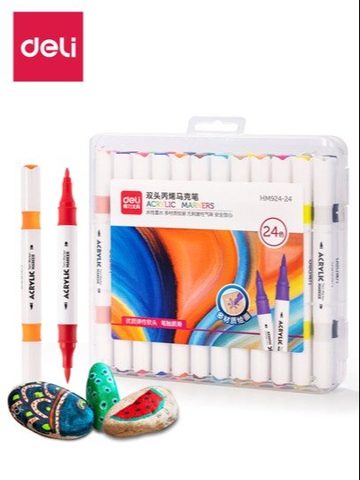 Akril marker, 24 dona HM924-24 Deli, 924-24-HM