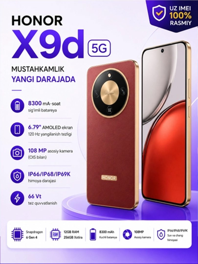 Honor X9d 5G 12GB + 256GB (Black / Red / Gold)  16234